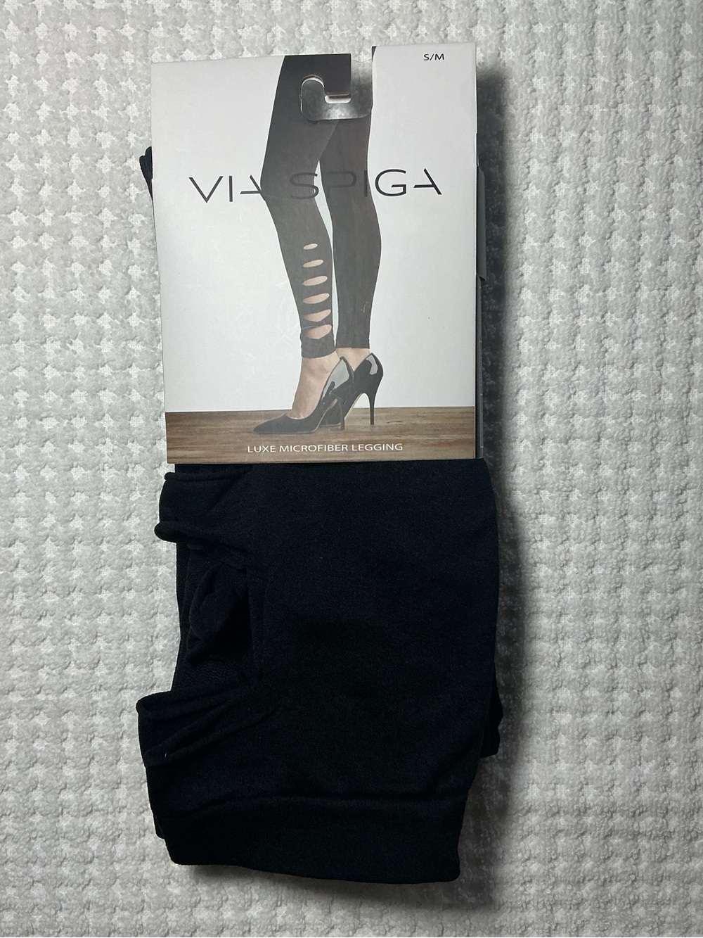 Via Spiga Black Luxe Microfiber Leggings